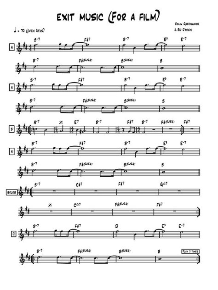 Download Exit Music Sheet Music for Films in PDF Format