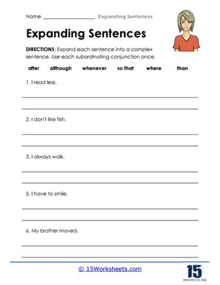 Expanding Sentences Worksheets PDF: Improve Writing Skills