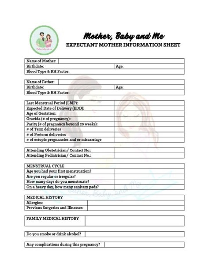 Expectant Mother Information Sheet PDF – Complete Guide