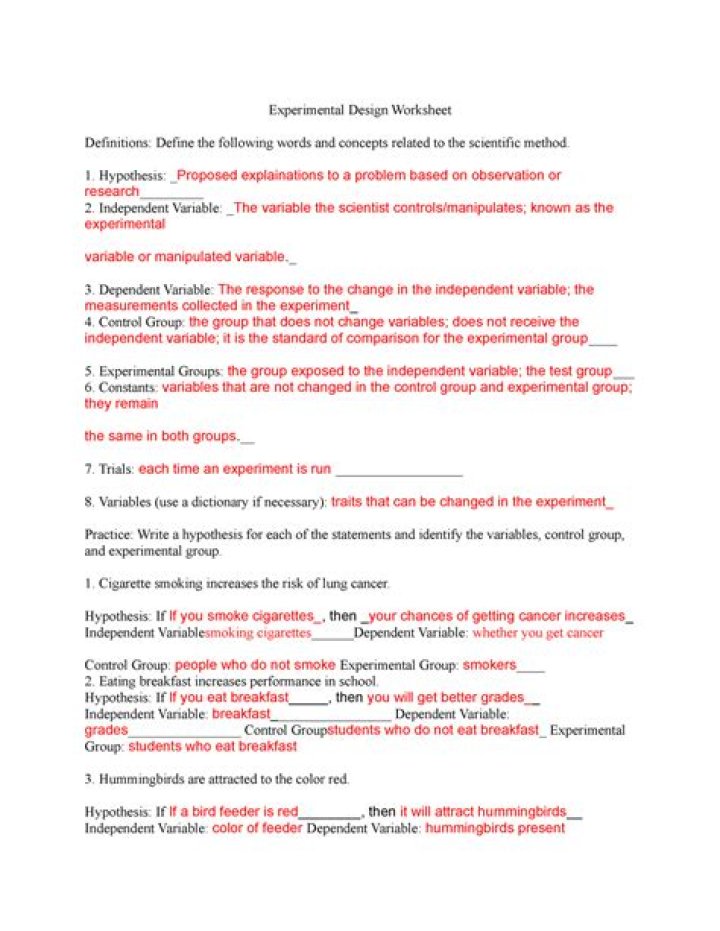Experimental Design Worksheet PDF – Free Download for Students & Researchers