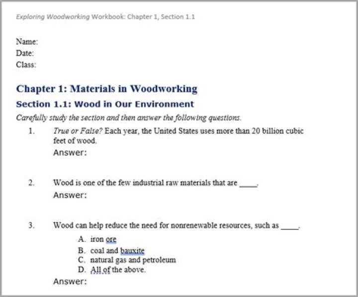 Exploring Woodworking Fundamentals: The Technology Answer Key PDF