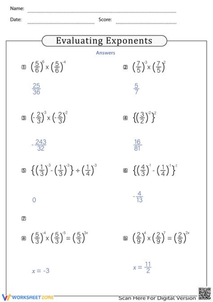 Exponents and Polynomials Worksheet PDF for Easy Practice