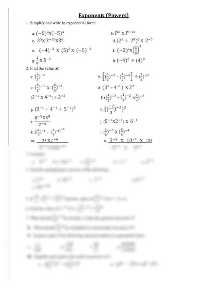 Exponents Questions & Answers PDF: Master Math with Confidence