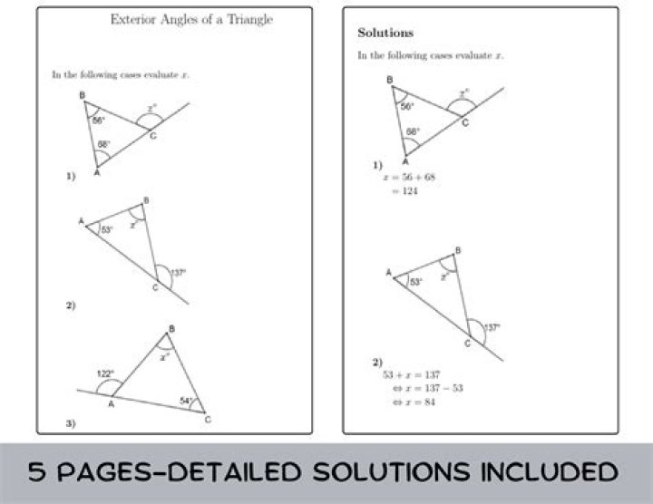 Exterior Angles of Triangles Answer Key PDF: Perfect Solutions