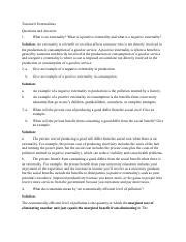 Externalities Questions & Answers PDF: Expert Insights & Solutions
