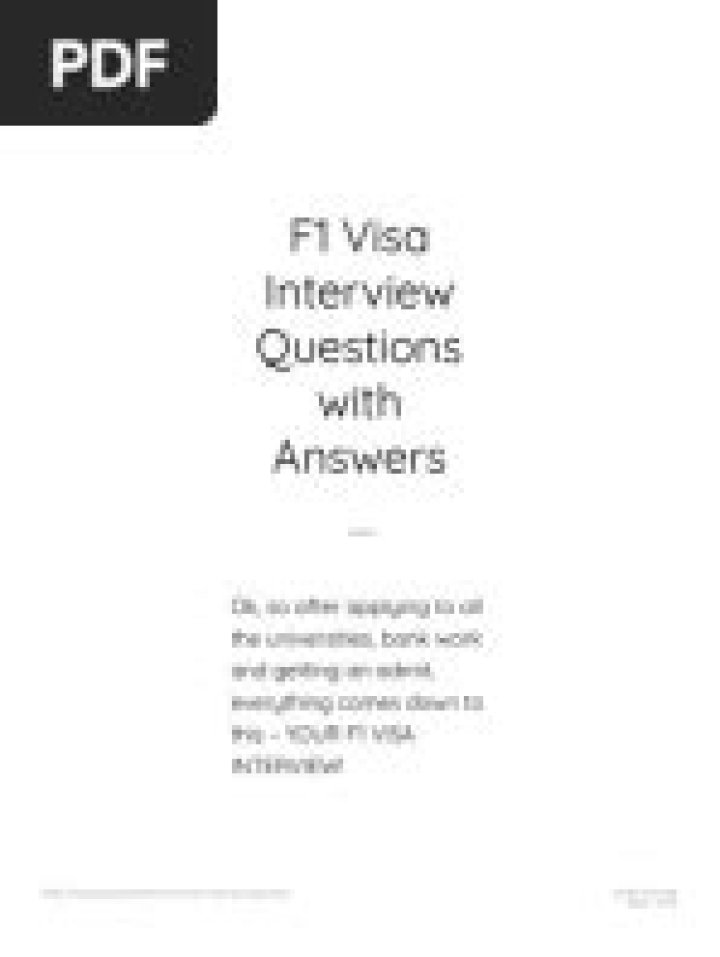 F1 Visa Interview Questions with Answers PDF – Expert Prep Guide