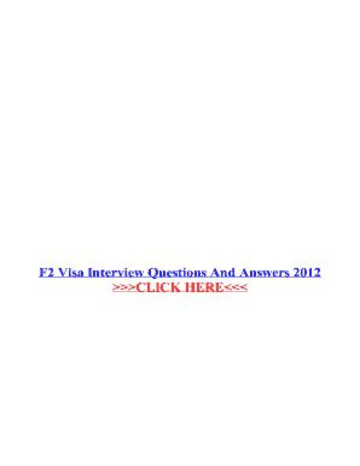 F2 Visa Questions and Answers PDF – Complete Guide