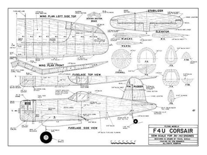 F4U Corsair Plans PDF – Detailed Fighter Plane Schematics