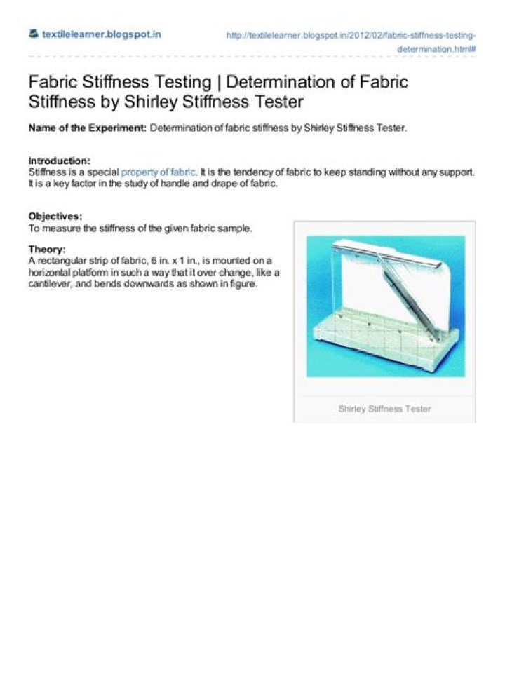 Fabric Stiffness Tester PDF – Accurate Fabric Testing Guide