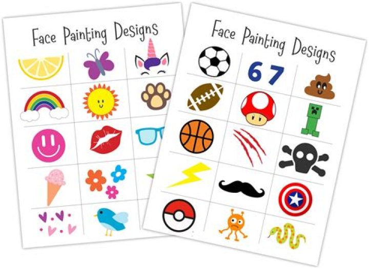 Free Face Painting Design Sheet PDF for Kids & Adults