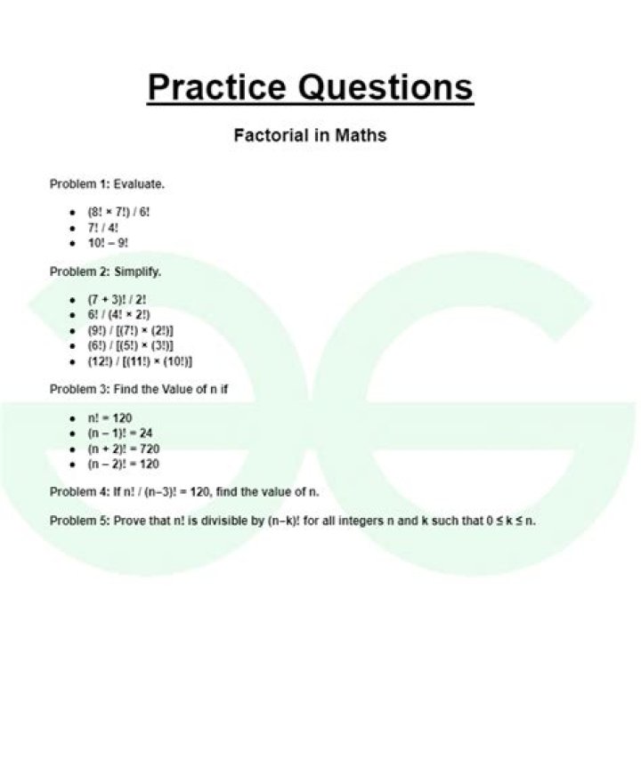 Factorial Questions & Answers PDF: Master Math Concepts Easily