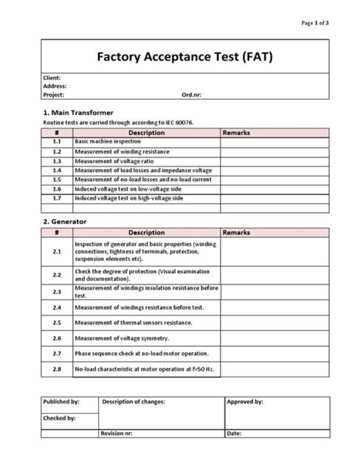 Factory Acceptance Test Report PDF – Download Complete Test Documentation