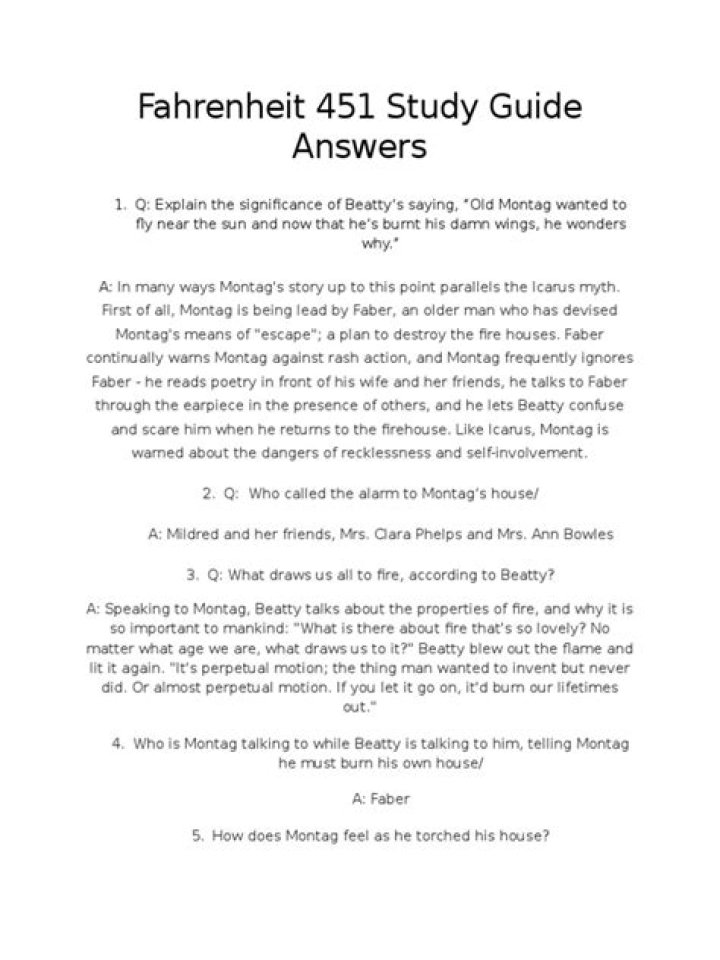 Fahrenheit 451 Questions & Answers PDF: Complete Study Guide