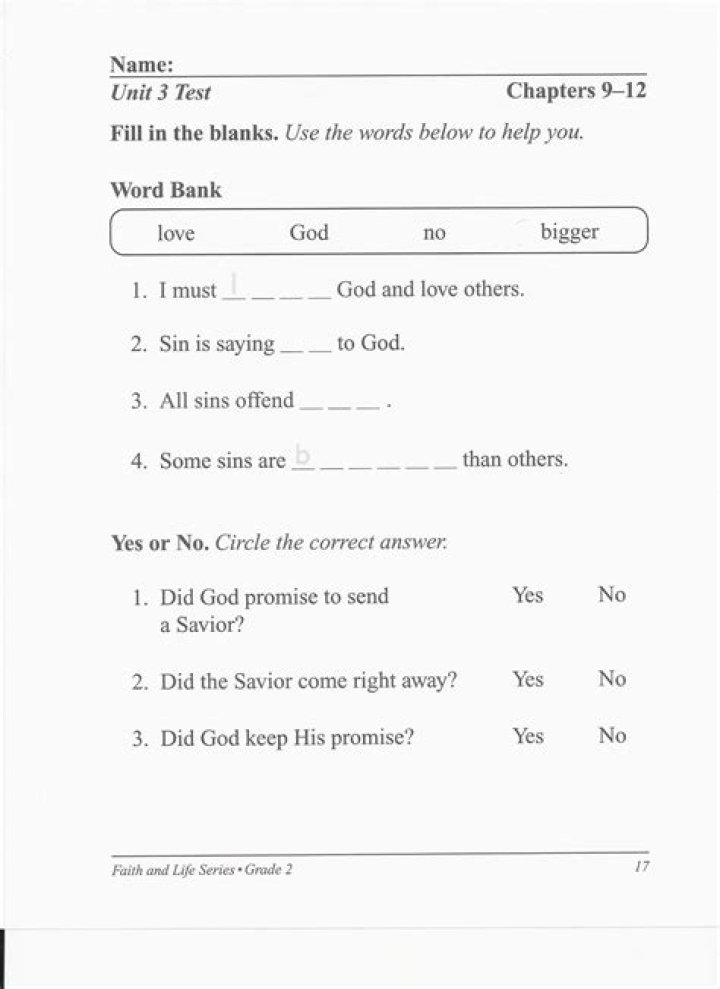 Faith and Life Series Grade 7 Answer Key PDF – Official Answer Guide