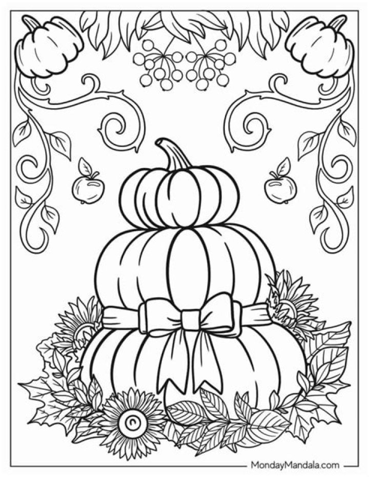 Fall Coloring Sheet PDF – Download Free Printable Leaves & Pumpkin Activity