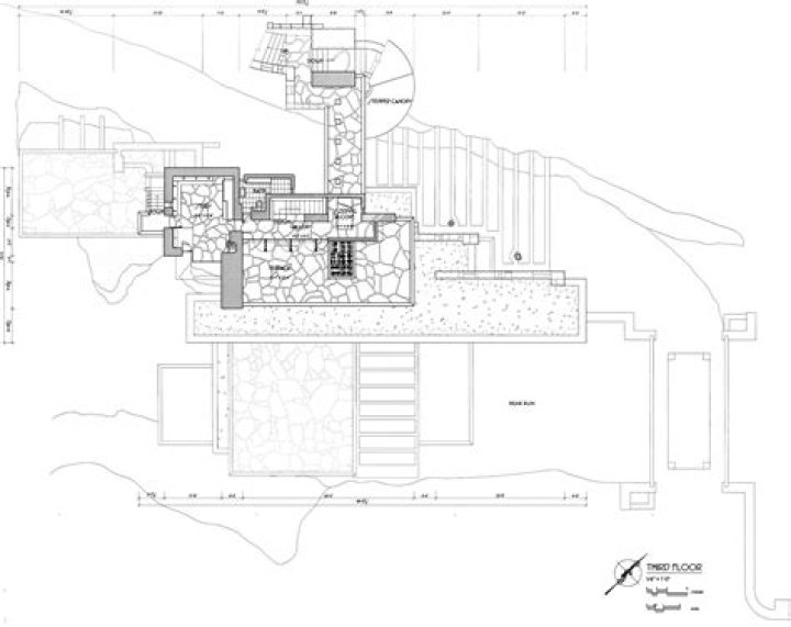 Falling Water Floor Plan PDF – Download Modern Design Schematics