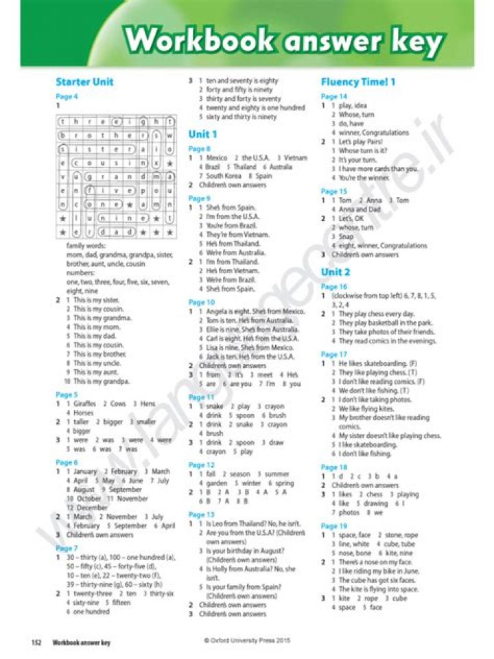 Family and Friends 3 Workbook Answer Key PDF – Instant Download