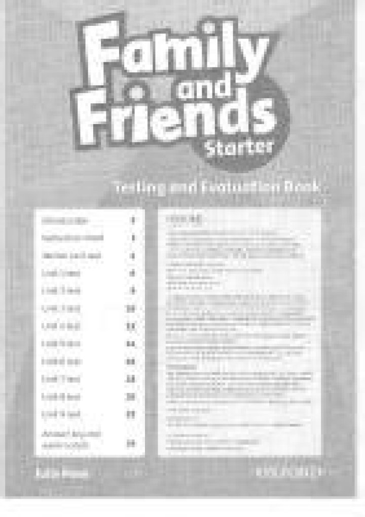 Family & Friends: Starter Testing & Evaluation Book PDF Guide