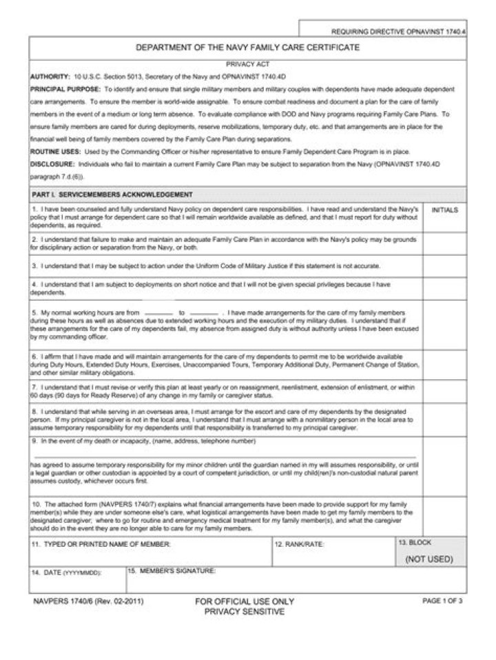 Navy Family Care Plan PDF – Comprehensive Guide & Templates