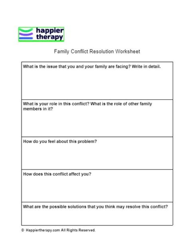 Family Conflict Resolution Worksheets PDF: Effective Tools for Healthier Relationships