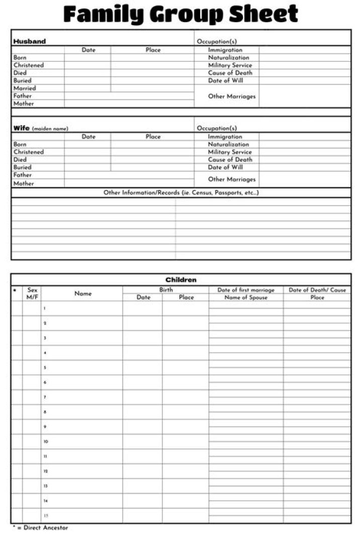 Download Free Family Group Sheet PDF for Your Loved Ones