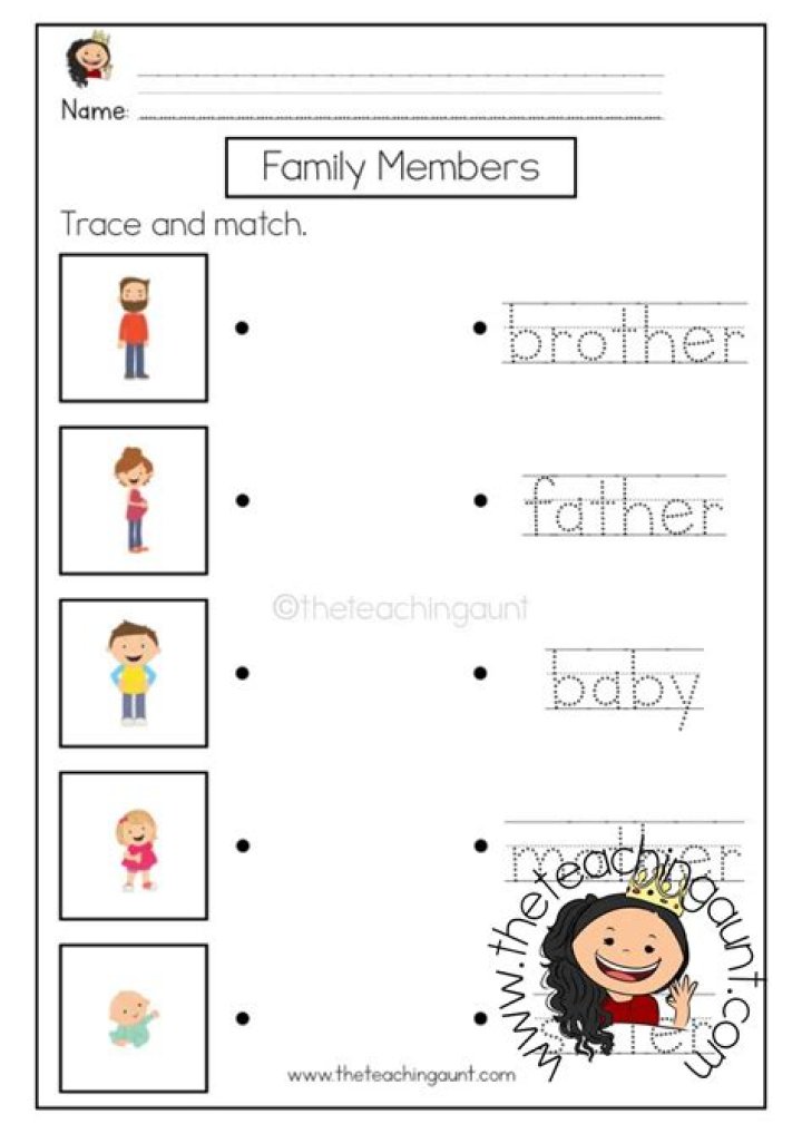 Free Family Members Worksheet PDF Trace for Family Planning