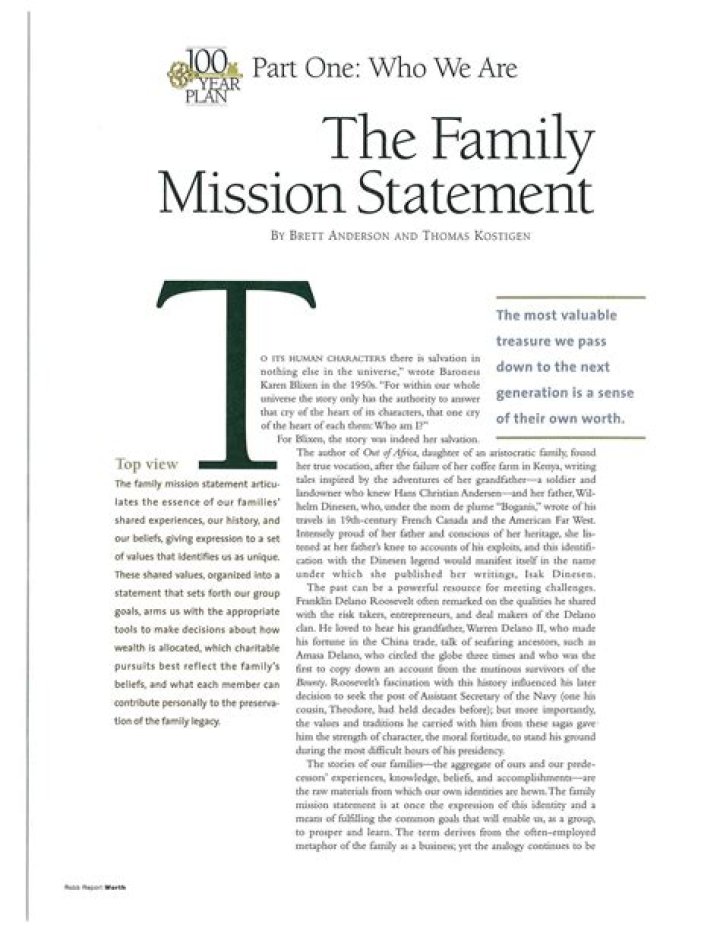 Family Mission Statement Worksheet PDF – Create Your Family Vision