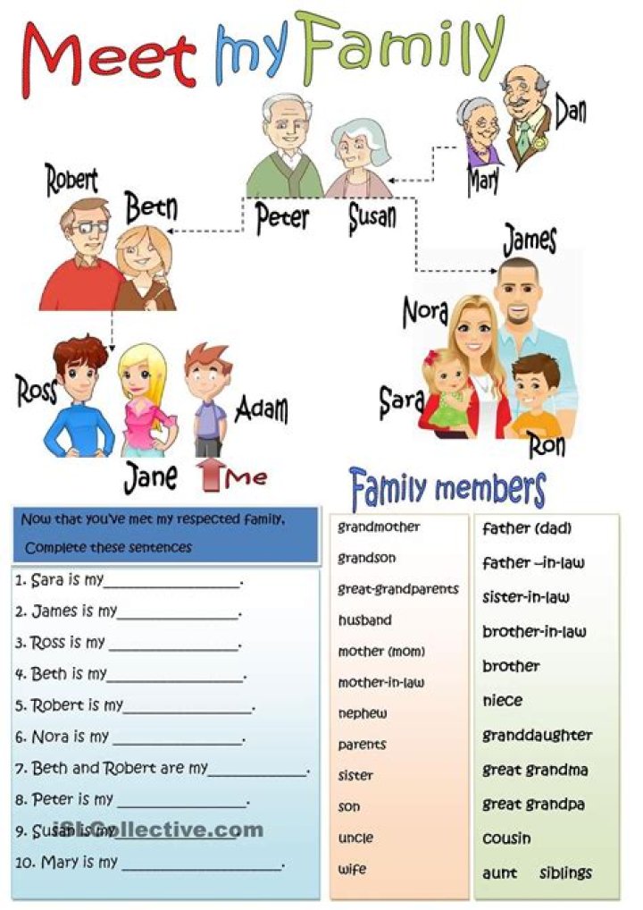 Free Family PDF Worksheet for Home or School Use