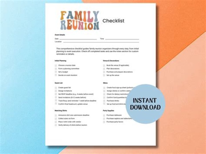 Family Reunion Planning Checklist PDF for Stress-Free Celebrations