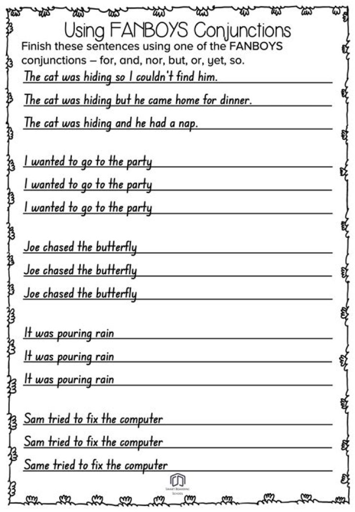 Fanboys Exercises PDF with Answers – Free Download