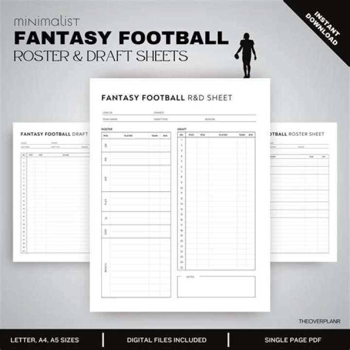Fantasy Football Draft Sheet Template PDF – Download Free Printable Format