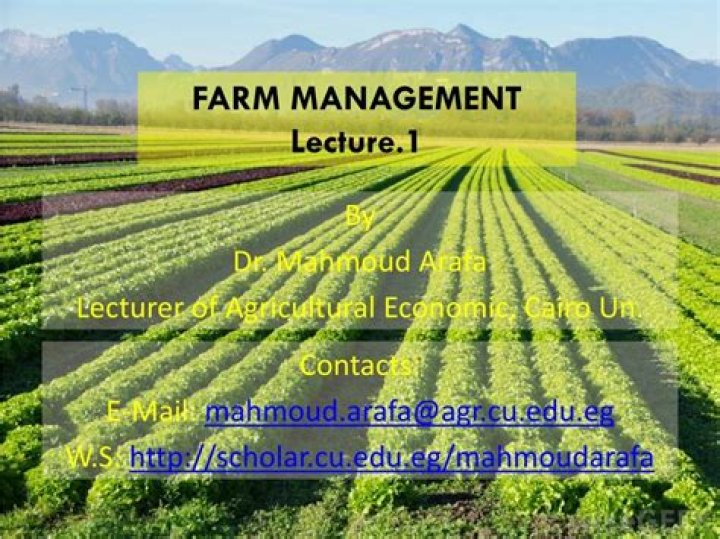 Farm Management Lecture Notes PDF for Students