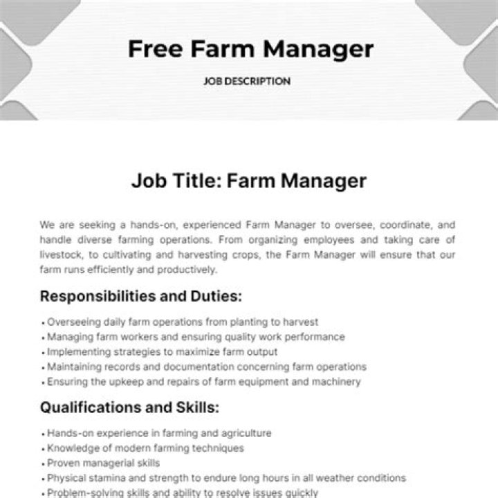 Farm Manager Duties and Responsibilities PDF Guide