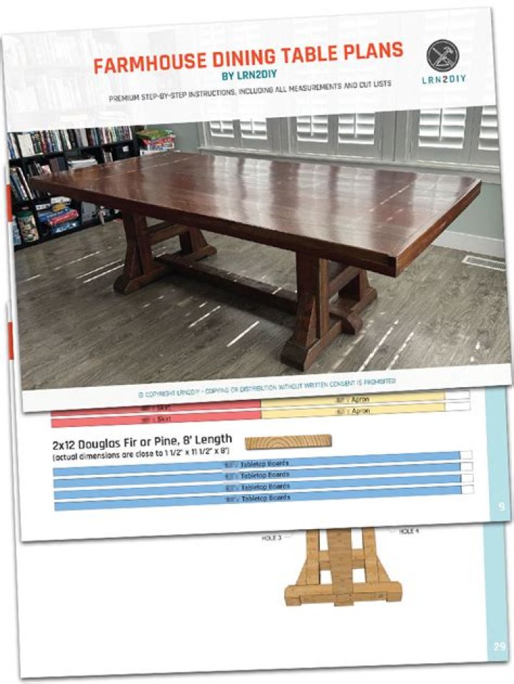 Farmhouse Dining Table Plans PDF – Download Complete Design
