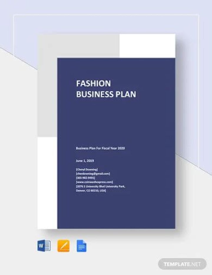 Fashion Business Plan Example PDF: Ready-to-Use Template