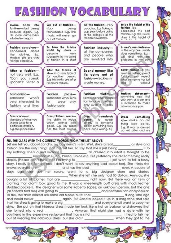 Essential Fashion Vocabulary Words List PDF – Master Style Terms