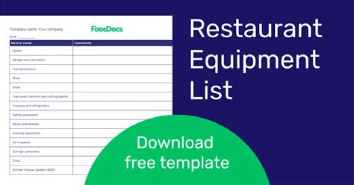 Fast Food Restaurant Equipment List PDF – Complete Guide