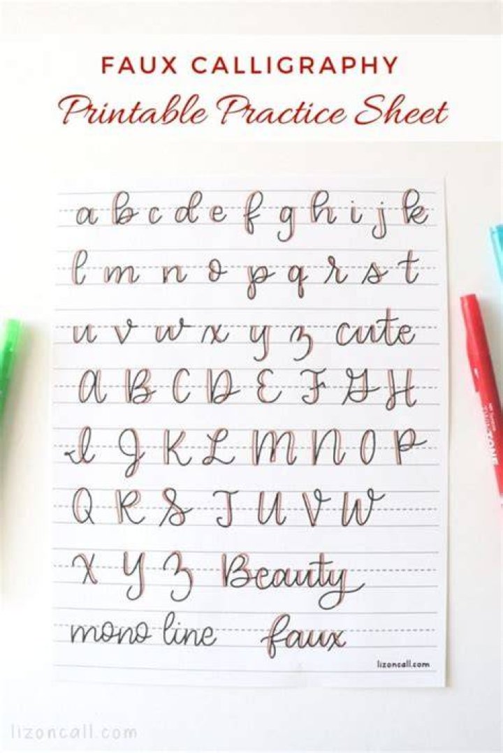 Faux Calligraphy Practice Sheets PDF – Perfect Your Handwriting Today