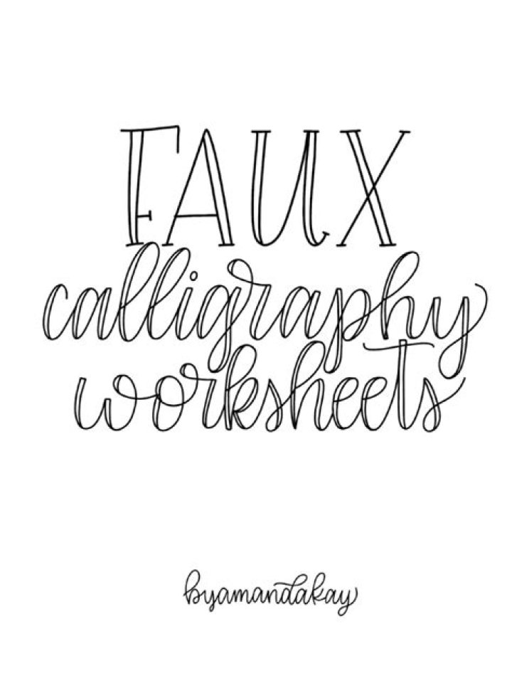 Free Faux Calligraphy Worksheets PDF – Practice Stylish Hand Lettering