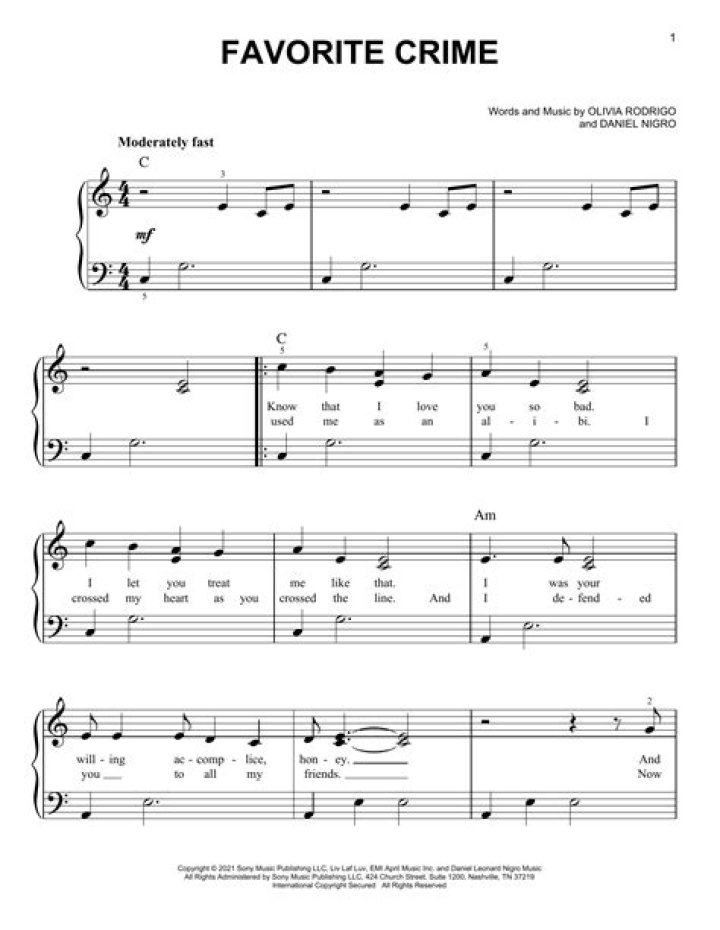 Favorite Crime Sheet Music PDF – Perfect for Musicians & Detectives