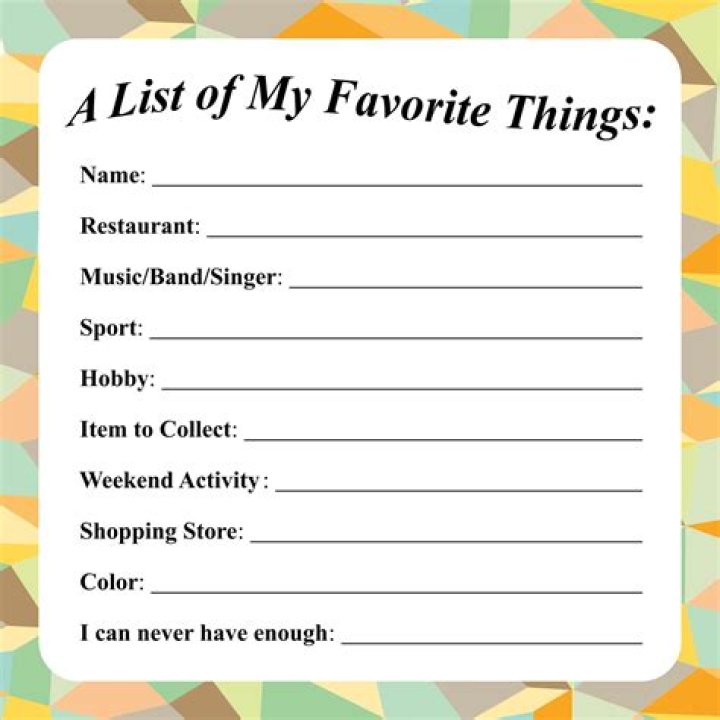 Favorite Things List PDF: Top 50 Things You Can’t Live Without