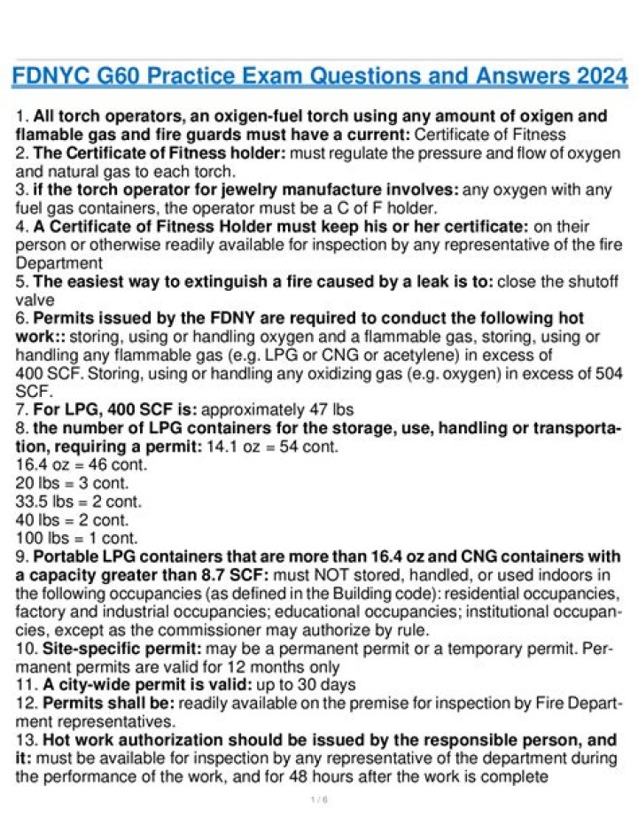 Free FDNY G60 Practice Test PDF – Download Now