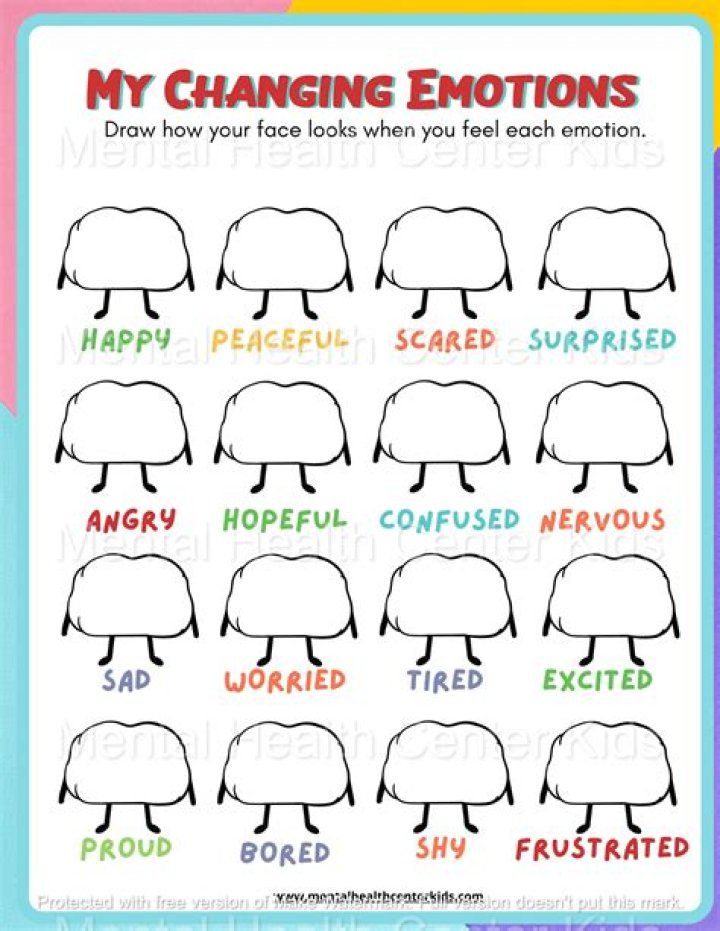 Feelings and Emotions Worksheets for Kindergarten PDF – Printable Emotional Learning Activity