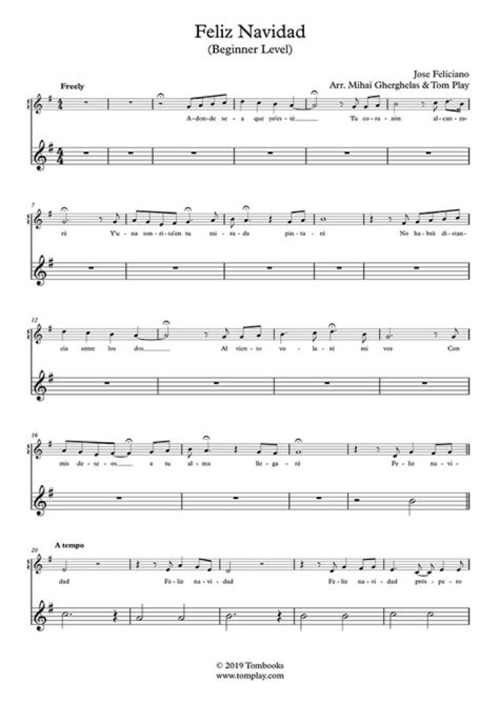 Feliz Navidad Violin Sheet Music Free PDF – Download Now