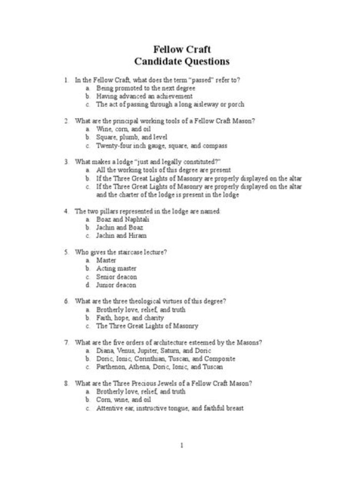 Fellow Craft Questions & Answers PDF: Expert Answers for Skilled Craftsmen