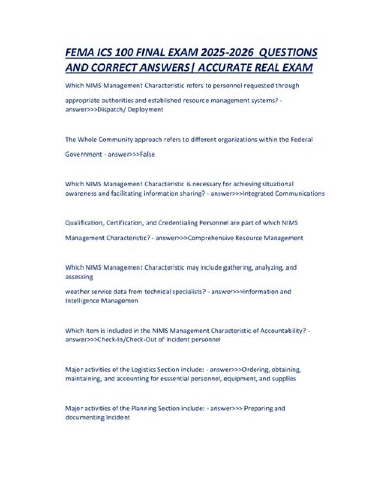 FEMA ICS 100 Answers 2024: Free PDF Download with Exam Guide