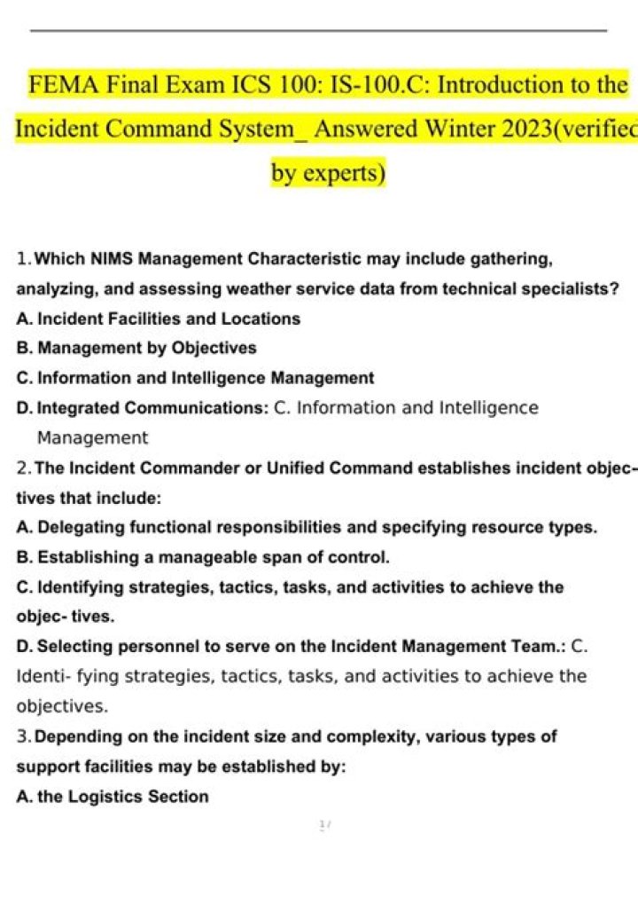 FEMA ICS 100 Answers 2024: Complete PDF Guide & Exam Prep