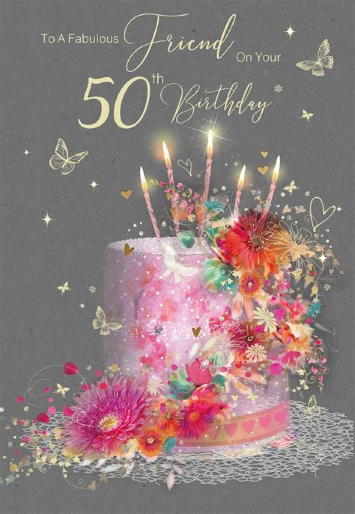 Female 50th Birthday Greeting Card Cards Love Kates