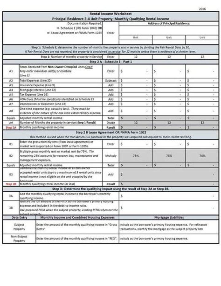 FHA Rental Income Calculation Worksheet PDF – Easy Tracking & Tax Planning