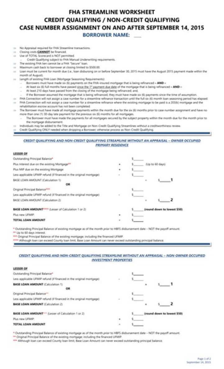 FHA Streamline Worksheet PDF: Simplified Home Loan Checklist